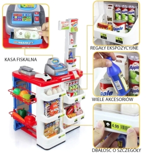 LT162 LANDTOYS SUPERMARKET CZERWONY BLAT SKLEP CITY SHOP 