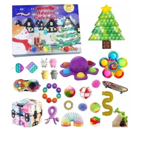 LT318 KALENDARZ ADWENTOWY POP IT FIDGET TOY ZABAWKI ANTYSTRESOWE GNIOTKI 