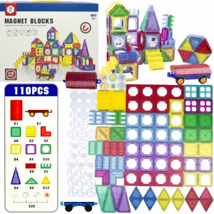 LT528 KLOCKI MAGNETYCZNE KREATYWNY ZESTAW KONSTRUKCYJNY BUDOWLE 3D 110 el